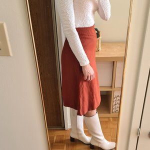 Vintage rust colored woollen skirt